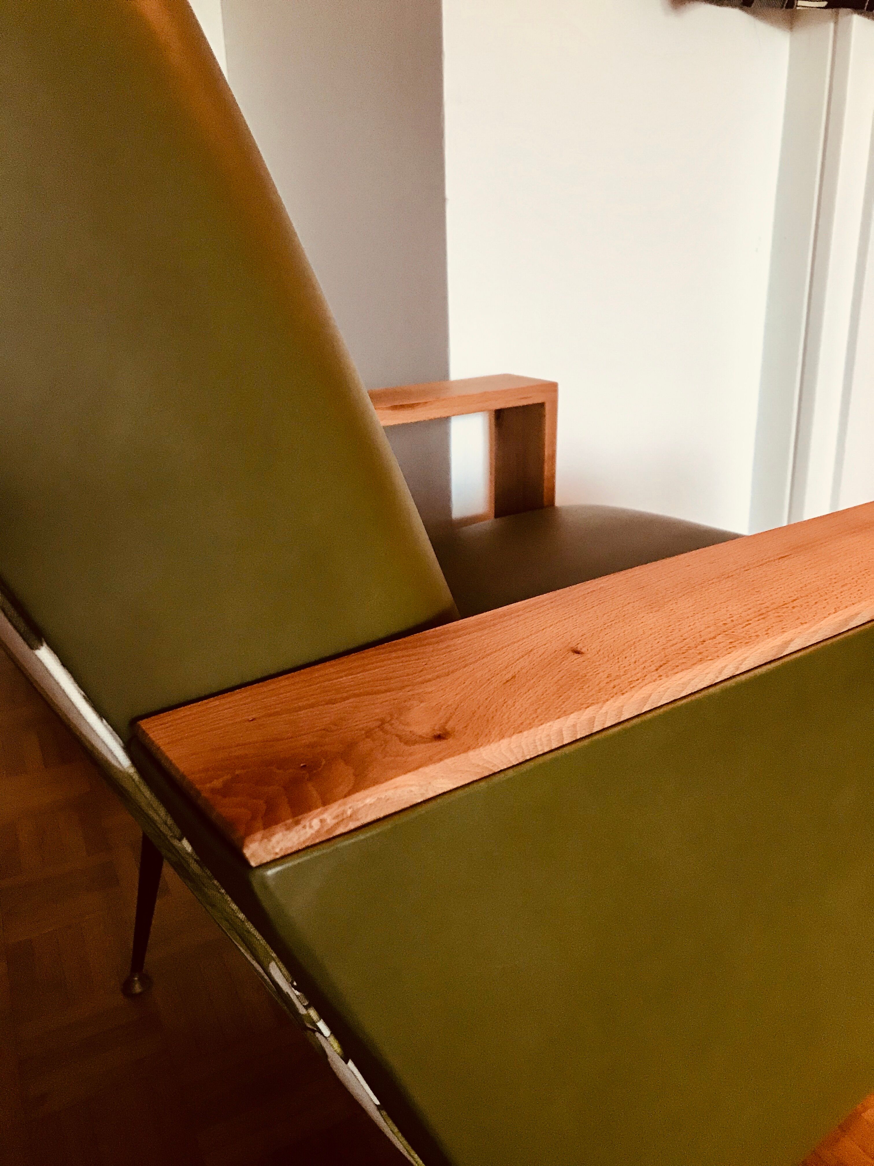 Vintage leather chair olive green