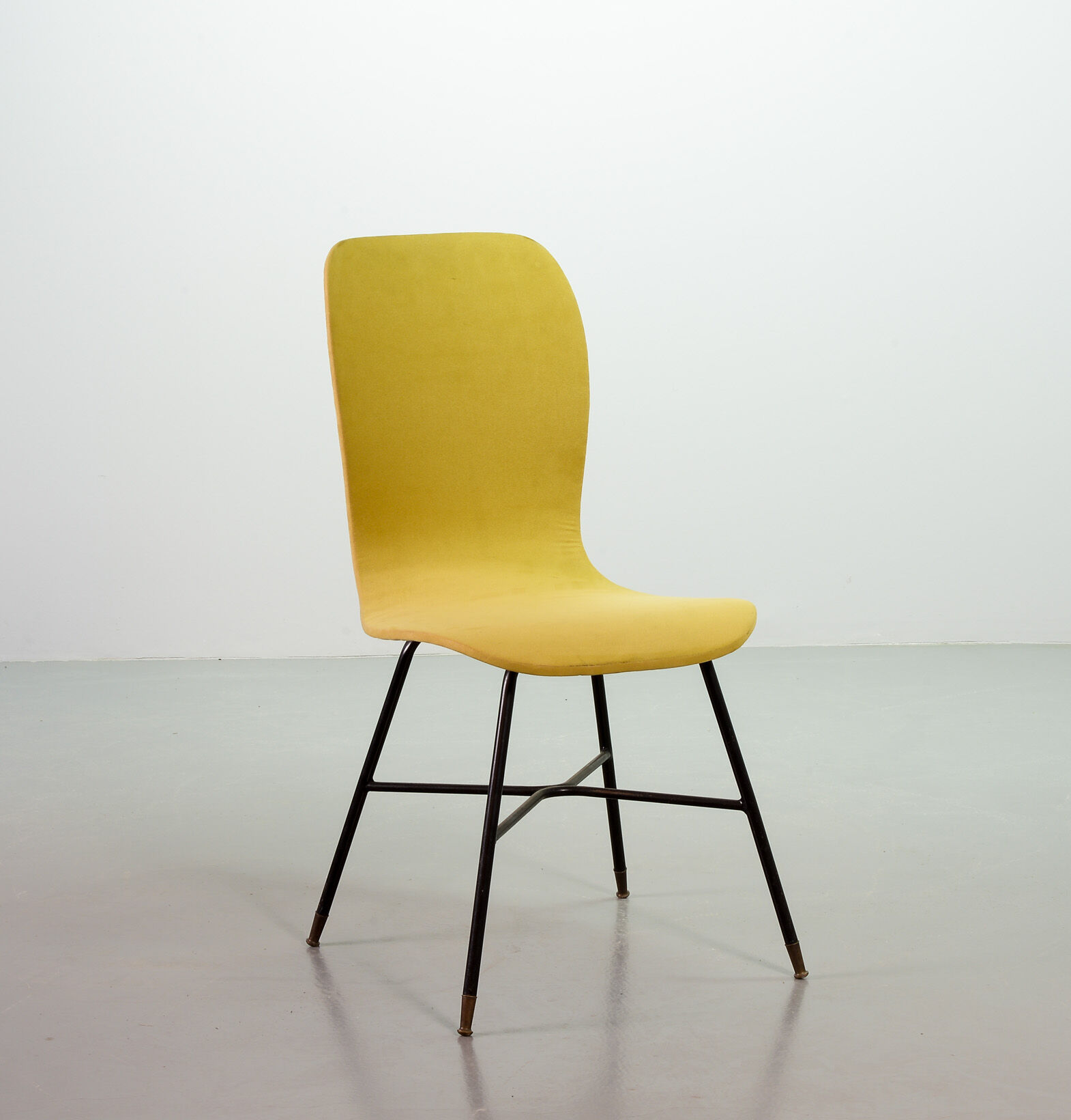 Elegant Italian Midcentury Yellow Side Chair