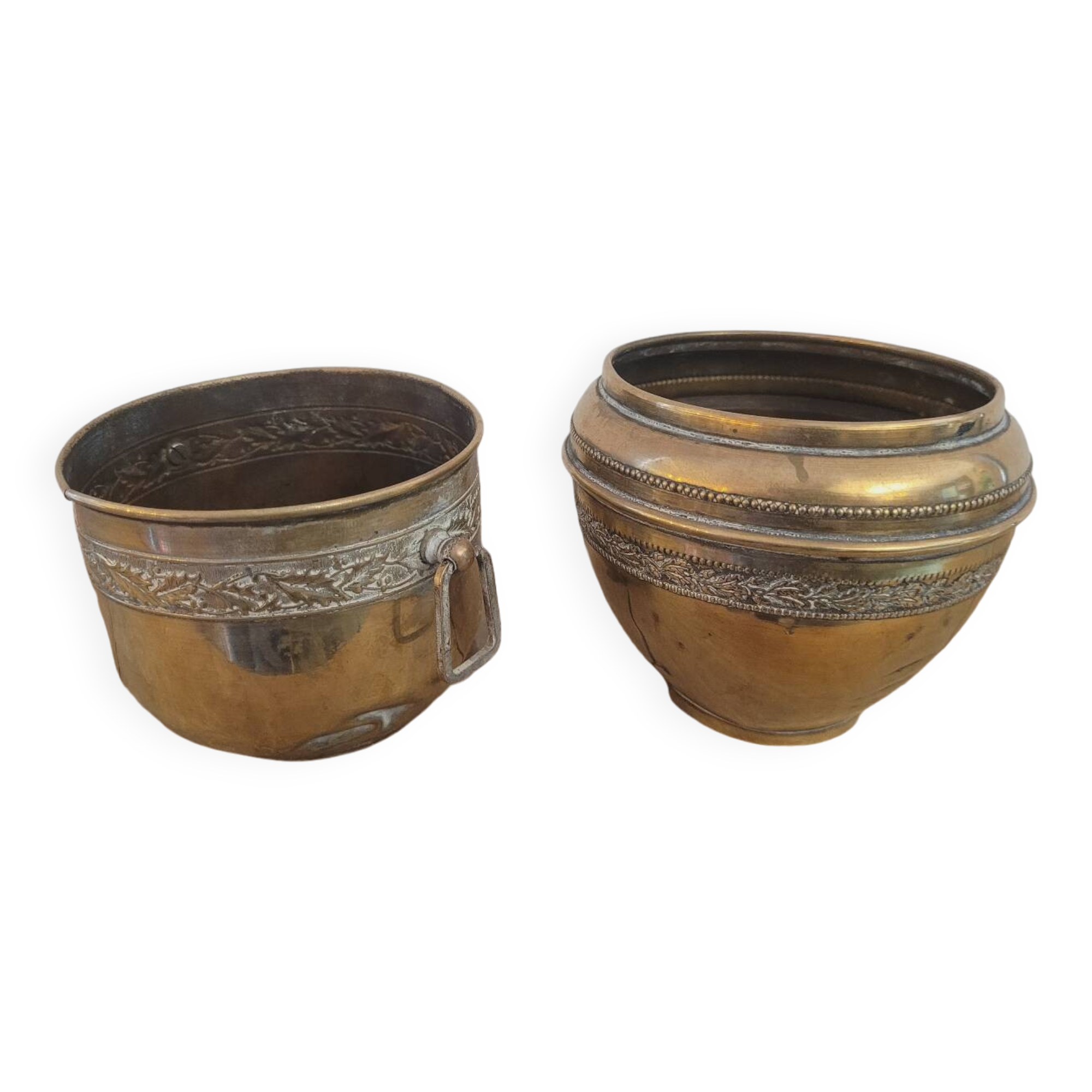 Brass flowerpots