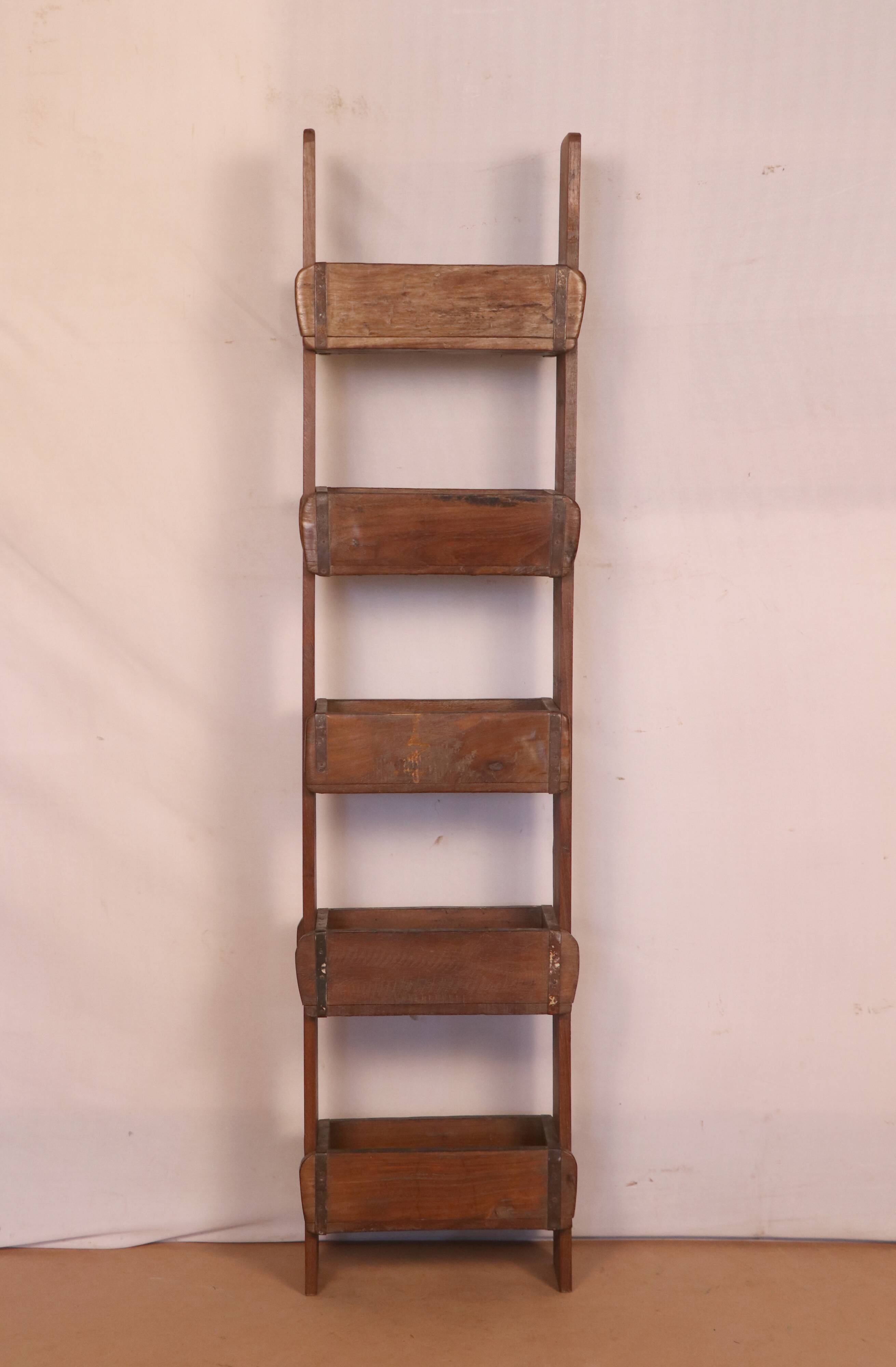 5-level shelf in Burmese teak