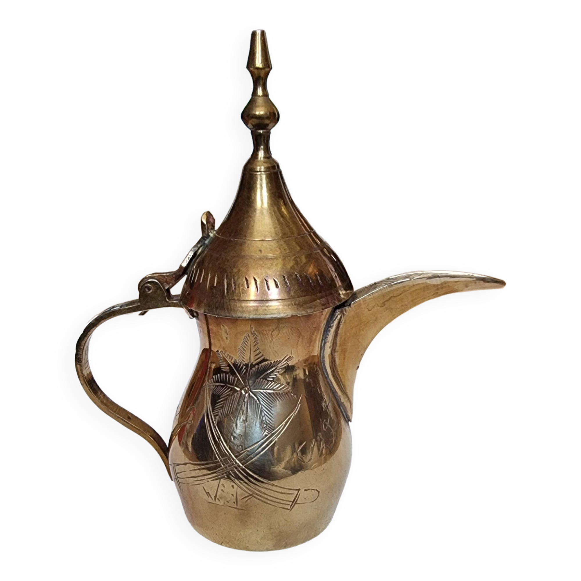 Small carved brass pourer