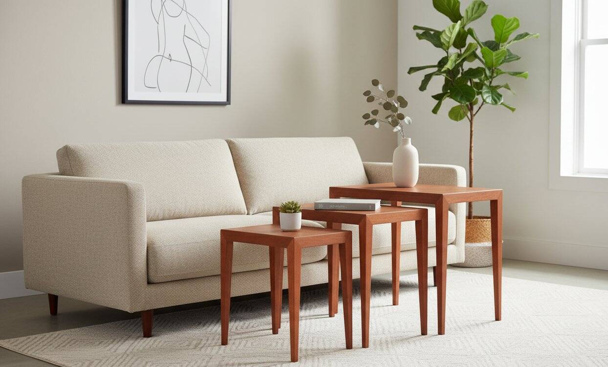 Nest of Teak Tables by Severin Hansen for Haslev Møbelfabrik, 1950s, Set of 3