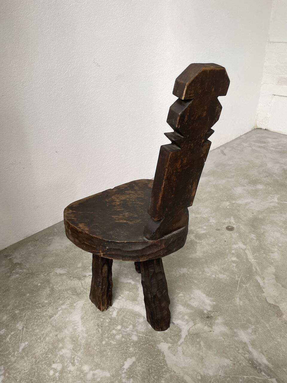 Brutalist stool with African influence