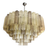 Luxury Huge Champagne E Fumè “Tronchi” Murano Glass Chandelier in Venini Style