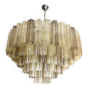 Luxury Huge Champagne E Fumè “Tronchi” Murano Glass Chandelier in Venini St