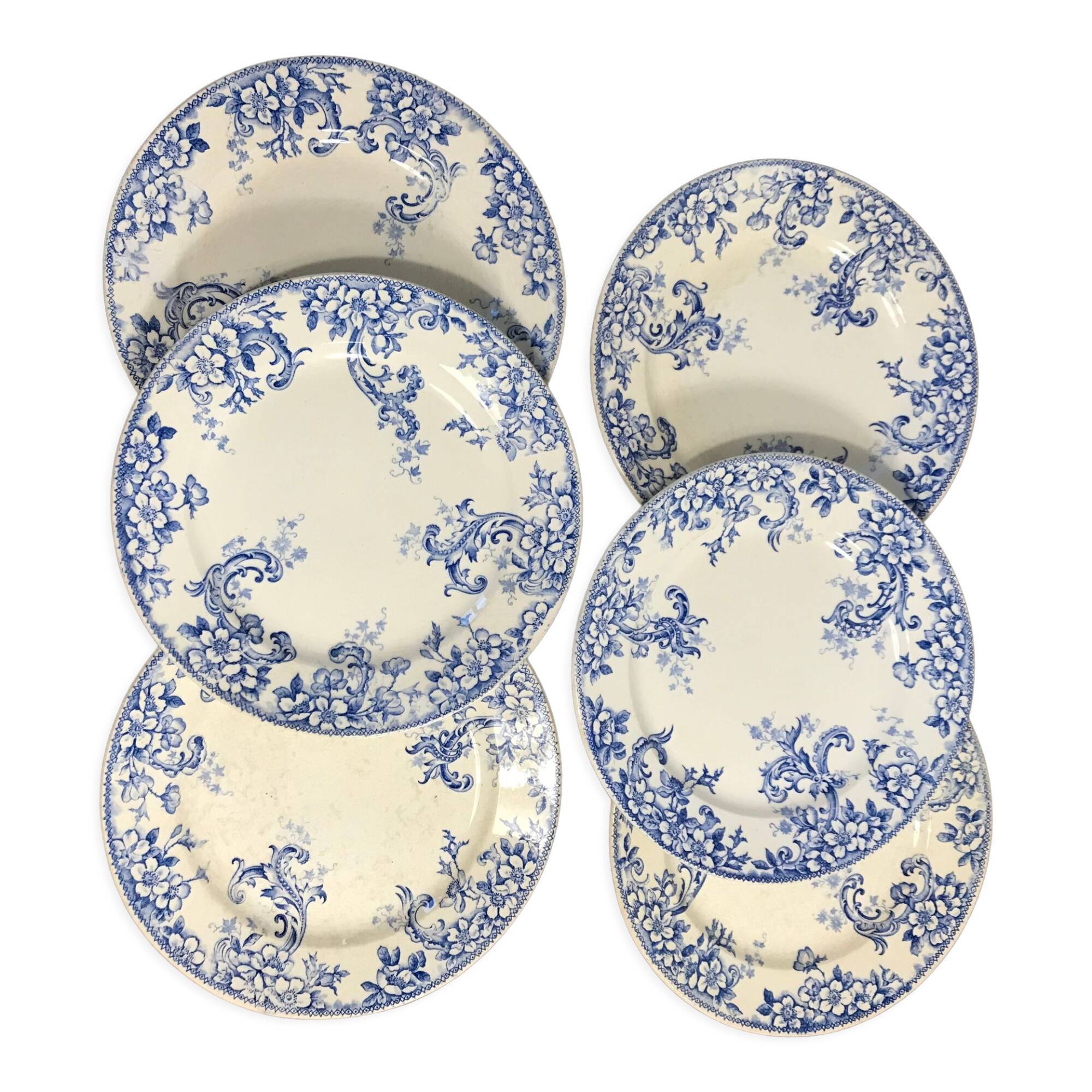 6 flat plates iron earth XIXth Choisy the king