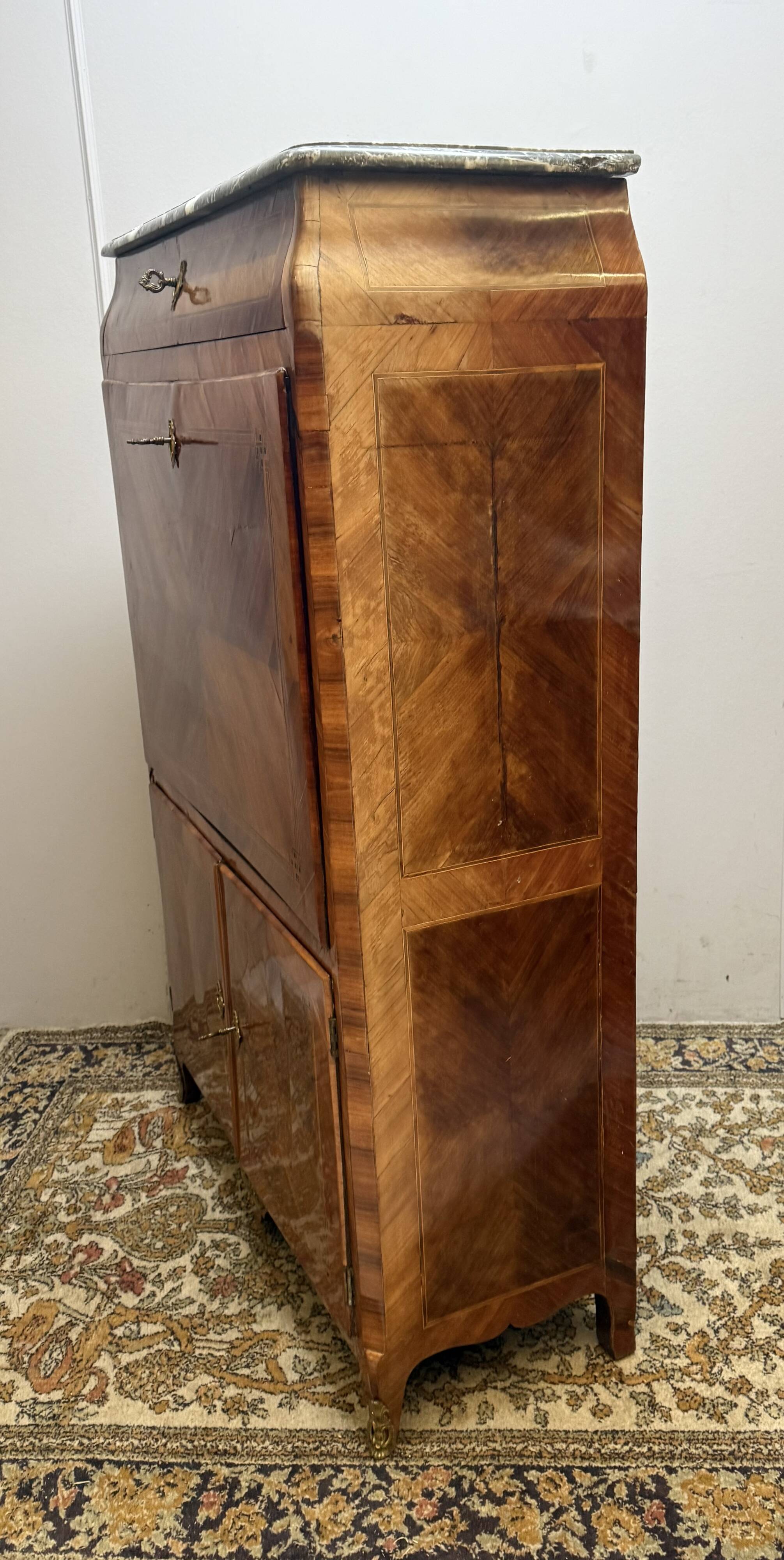 Louis XV Secretary from the 18th Century in Marquetry