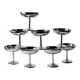 8 vintage dessert bowls on a pedestal in stainless steel in the style of Guy Degrenne.