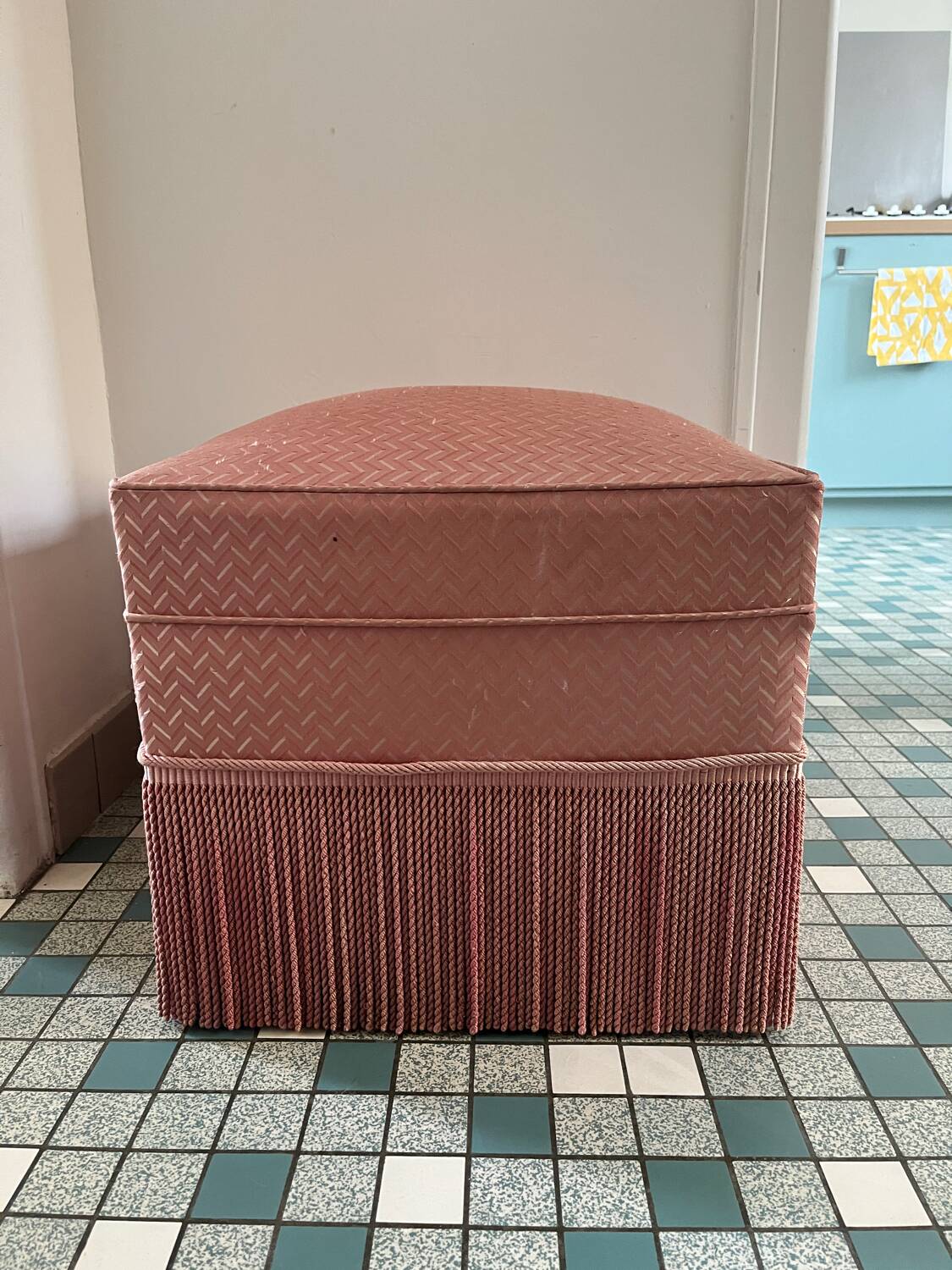 Repose Pied en Tissu Rose