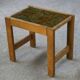 Solid oak side table with fabric decoration top