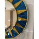 Sunburst mirror in glass paste and brass, 1960s