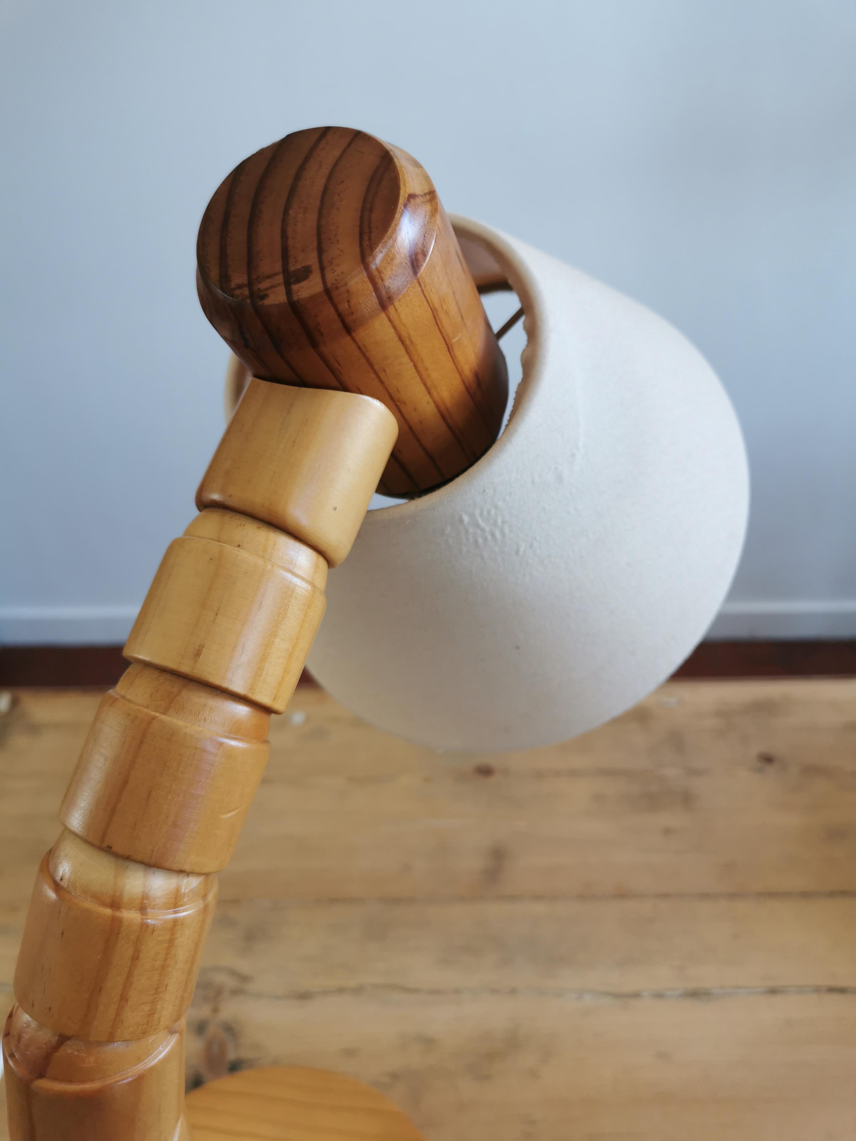 Scandinavian articulated pine lamp