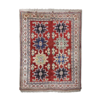 Vintage Caucasian Kazak Carpet Area Rug- 207x227cm