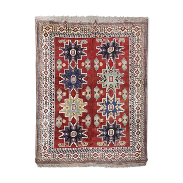 Vintage Caucasian Kazak Carpet Area Rug- 207x227cm