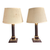 Paire Lampe Néo Classique Bordeau Abat Jour Style Jansen Le Dauphin Chic