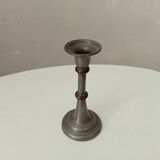 Antique candle holder in pewter and brass
