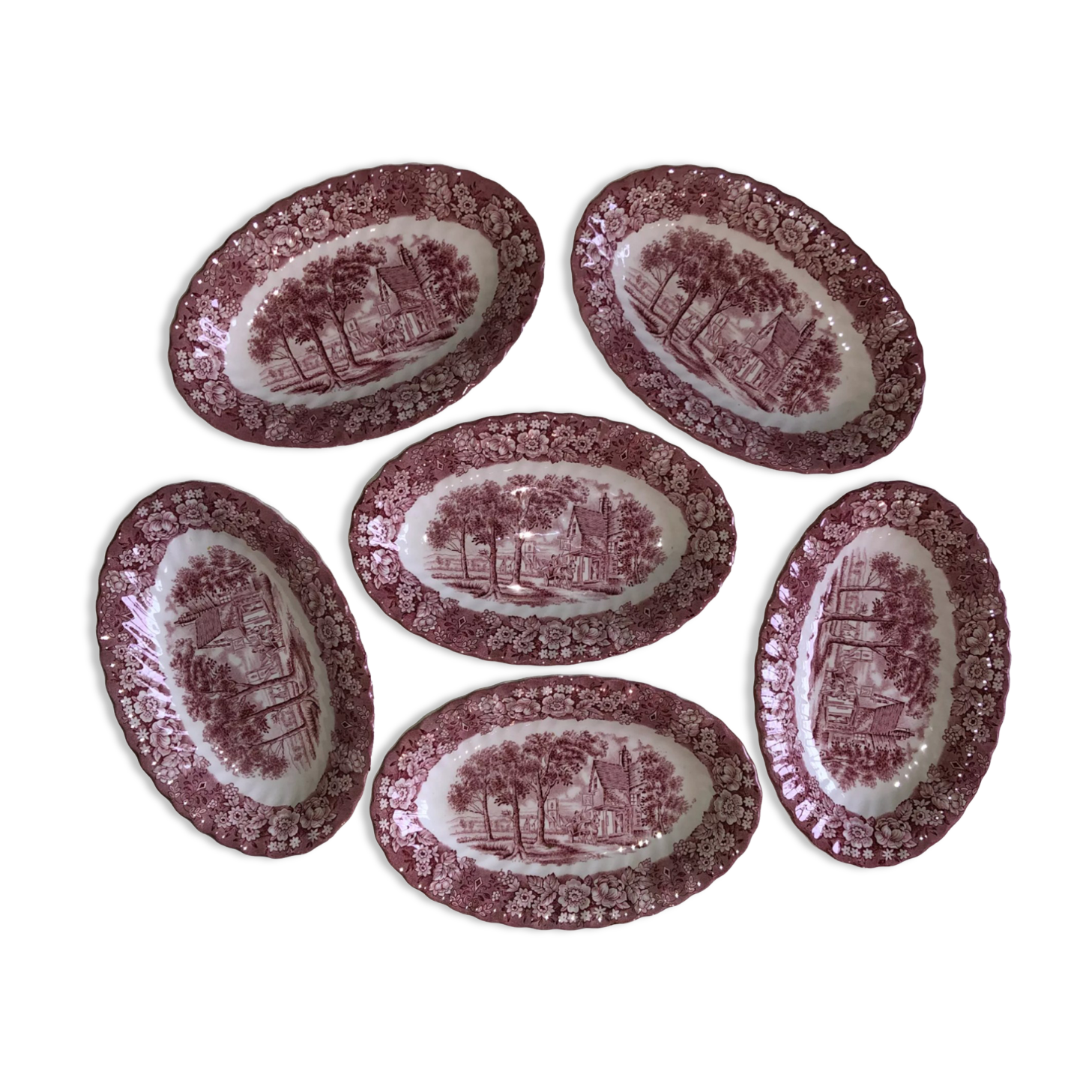 Set of 6 Memory Lane British Anchor dishes