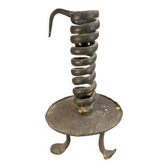 Bougeoir « Rat de cave » spirale en fer forgé, France XVIIIe siècle