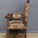 Ornamental armchair in oak, Louis XIII style – Early 20th century