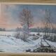Rateau "Snowy landscape" framed HST painting