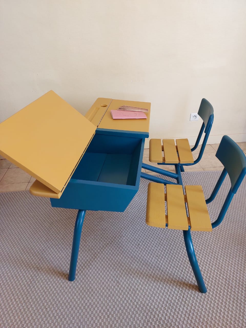 Bureau d'écolier Vintage restauré