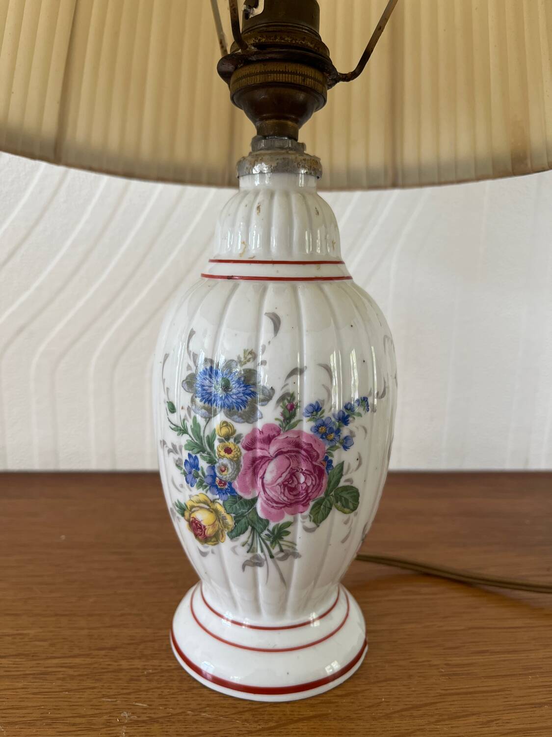 Lampe de chevet Vintage pied en porcelaine