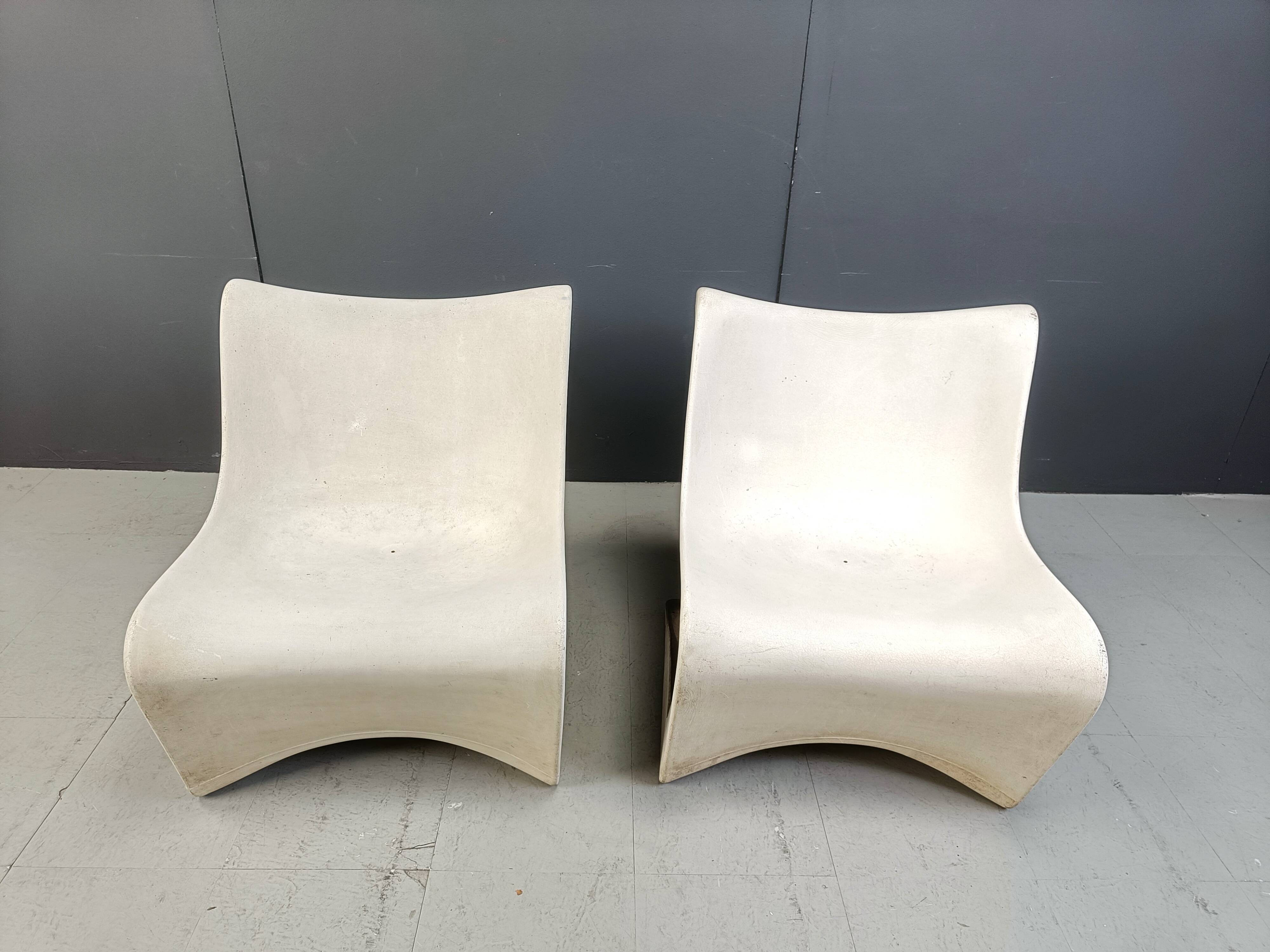Pair of Silène lounge chairs by M. Borgnat for Clairitex, 1960s