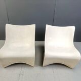 Pair of Silène lounge chairs by M. Borgnat for Clairitex, 1960s