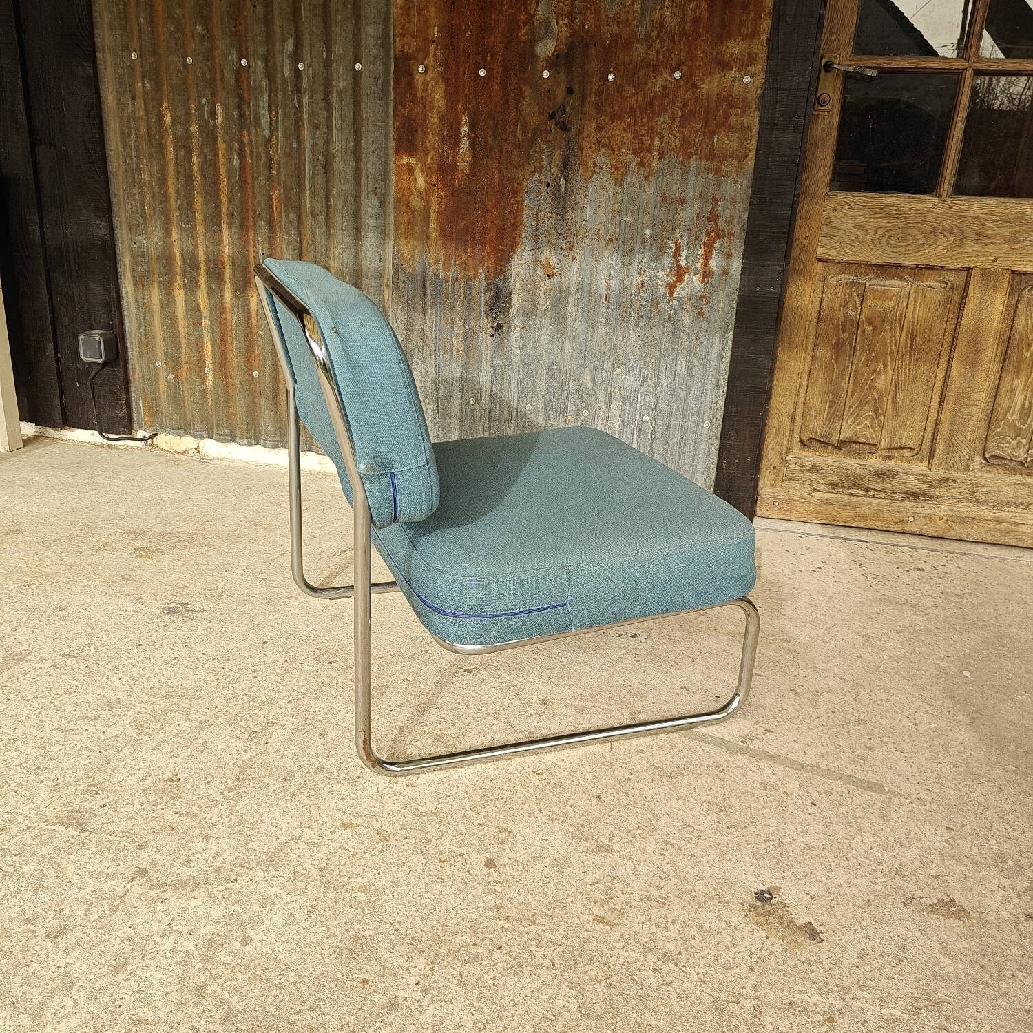 1970s tubular armchair