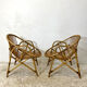 Paire de fauteuils en rotin vintage 60