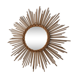 Rattan sun mirror 50x50cm 1960