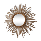 Rattan sun mirror 50x50cm 1960