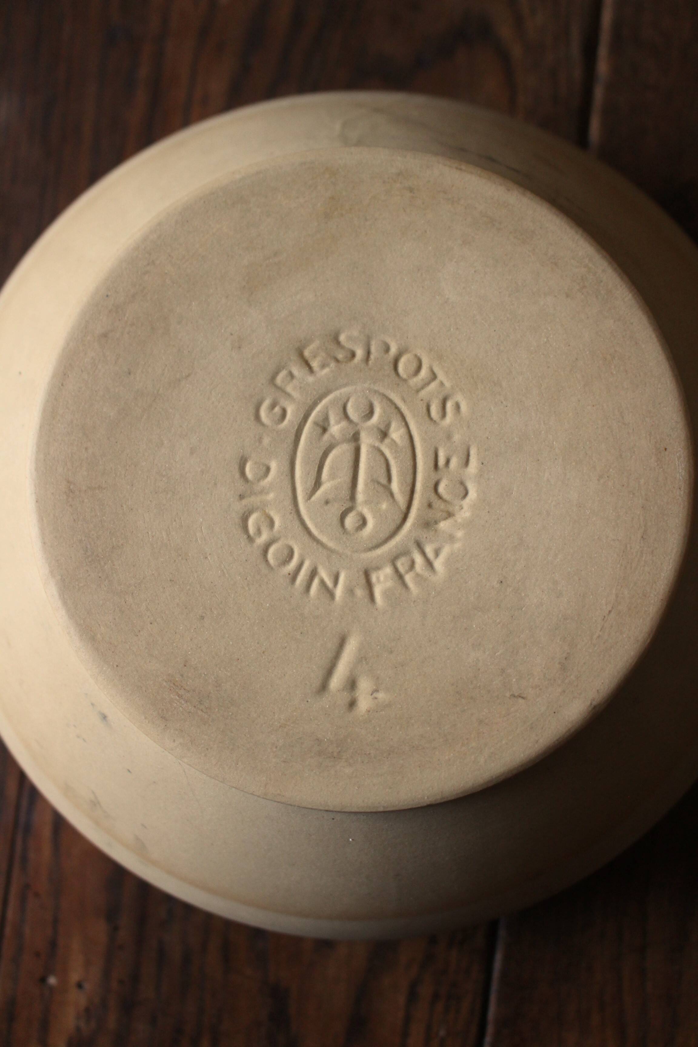 Vintage digoin stoneware salad bowl