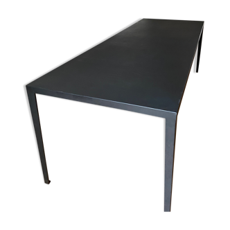 Black metal dining table