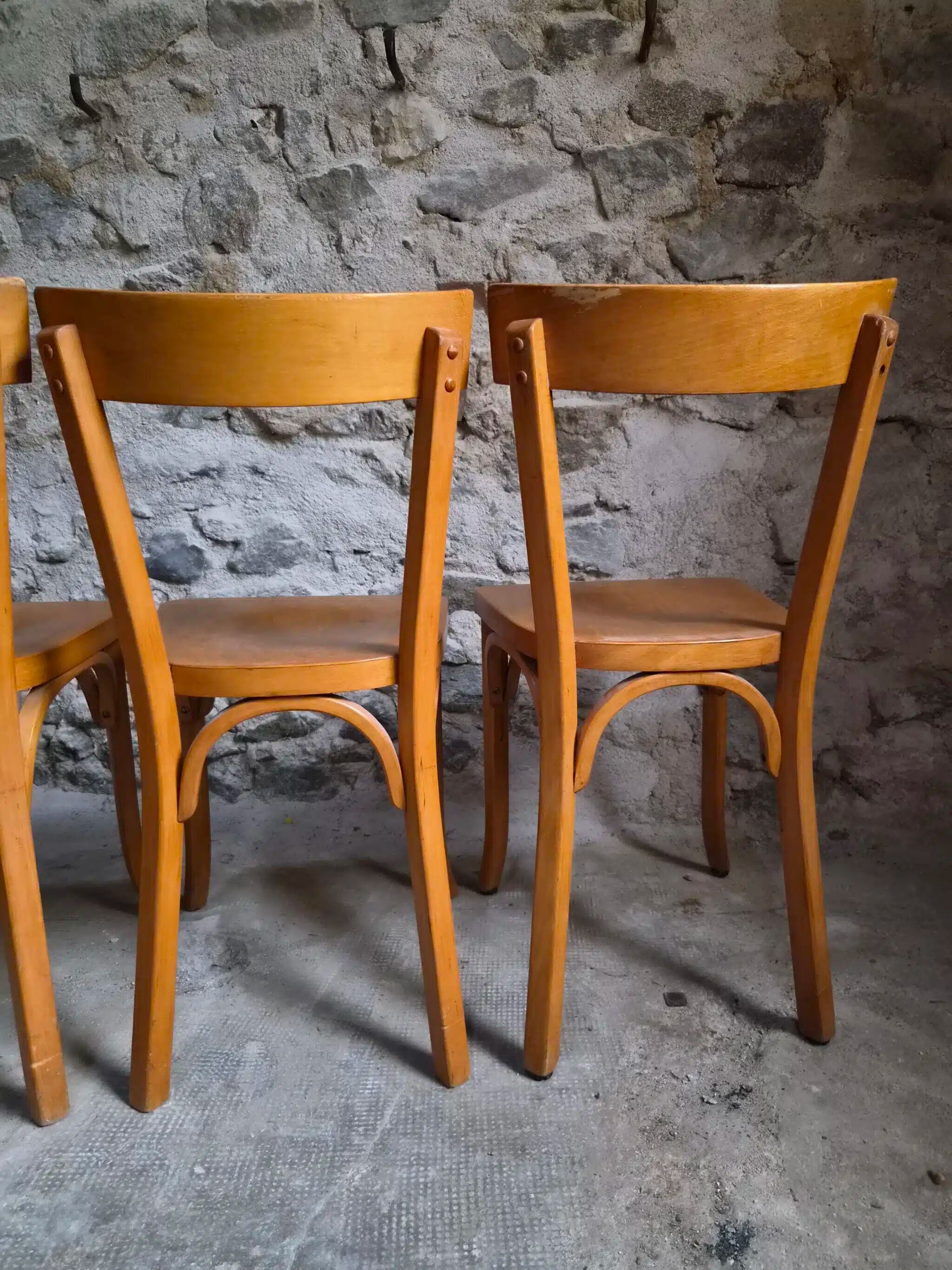Set of six Baumann bistro chairs, France, 1950s