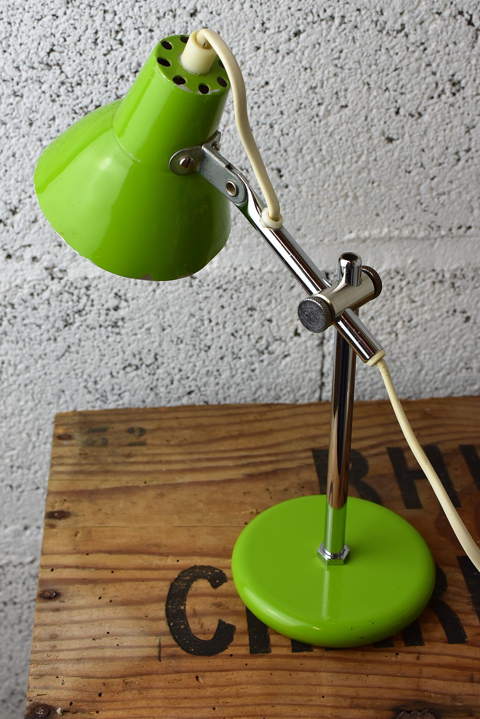 Small green bedside lamp