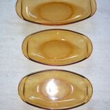 Ensemble de 3 ramequins en verre ambré vereco