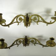PAIR OF BRONZE WALL LIGHTS/CHANDELIERS