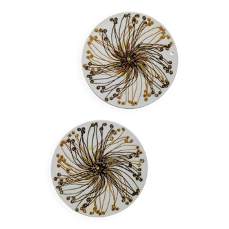 Set de 2 dessous de plat Royal Copenhagen, Danemark années 70