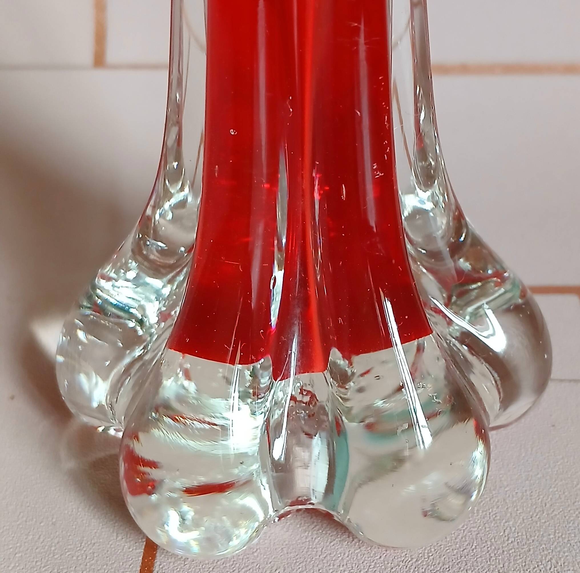 Blown glass soliflore in Murano style