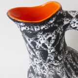 Pitcher vase ceramic way wash & orange 1950 1960 vintage 50's 60's