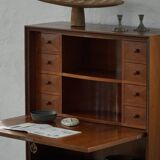 Modern Danish secretary, unique handmade oak, mid-20th century.