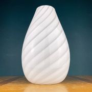 Murano glass vase, white whirl, Italy, 1980s