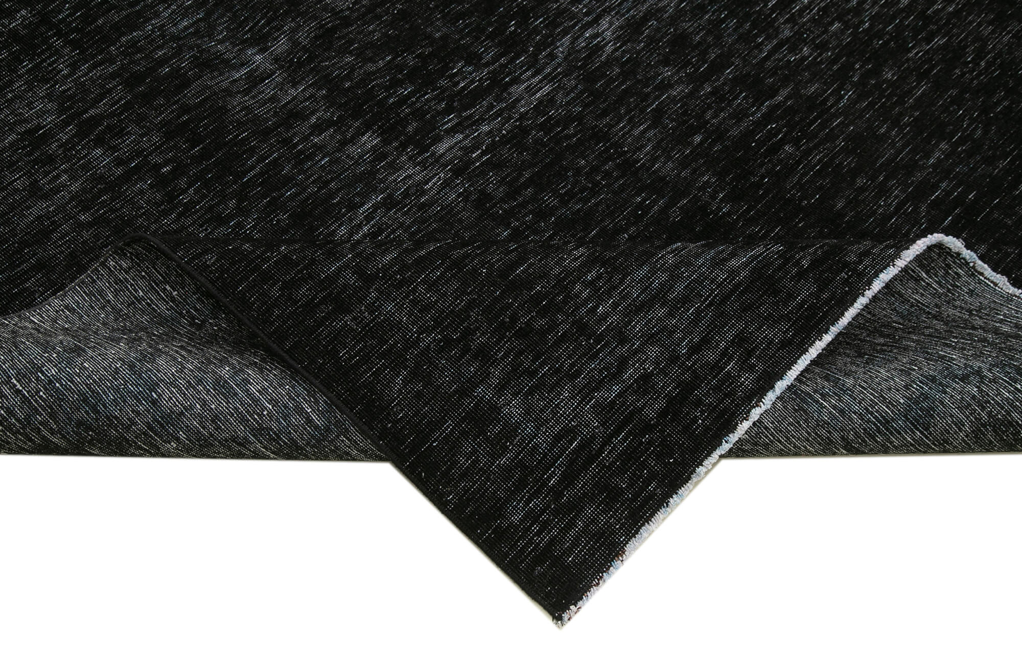 Handmade oriental overdyed 300 cm x 400 cm black wool carpet