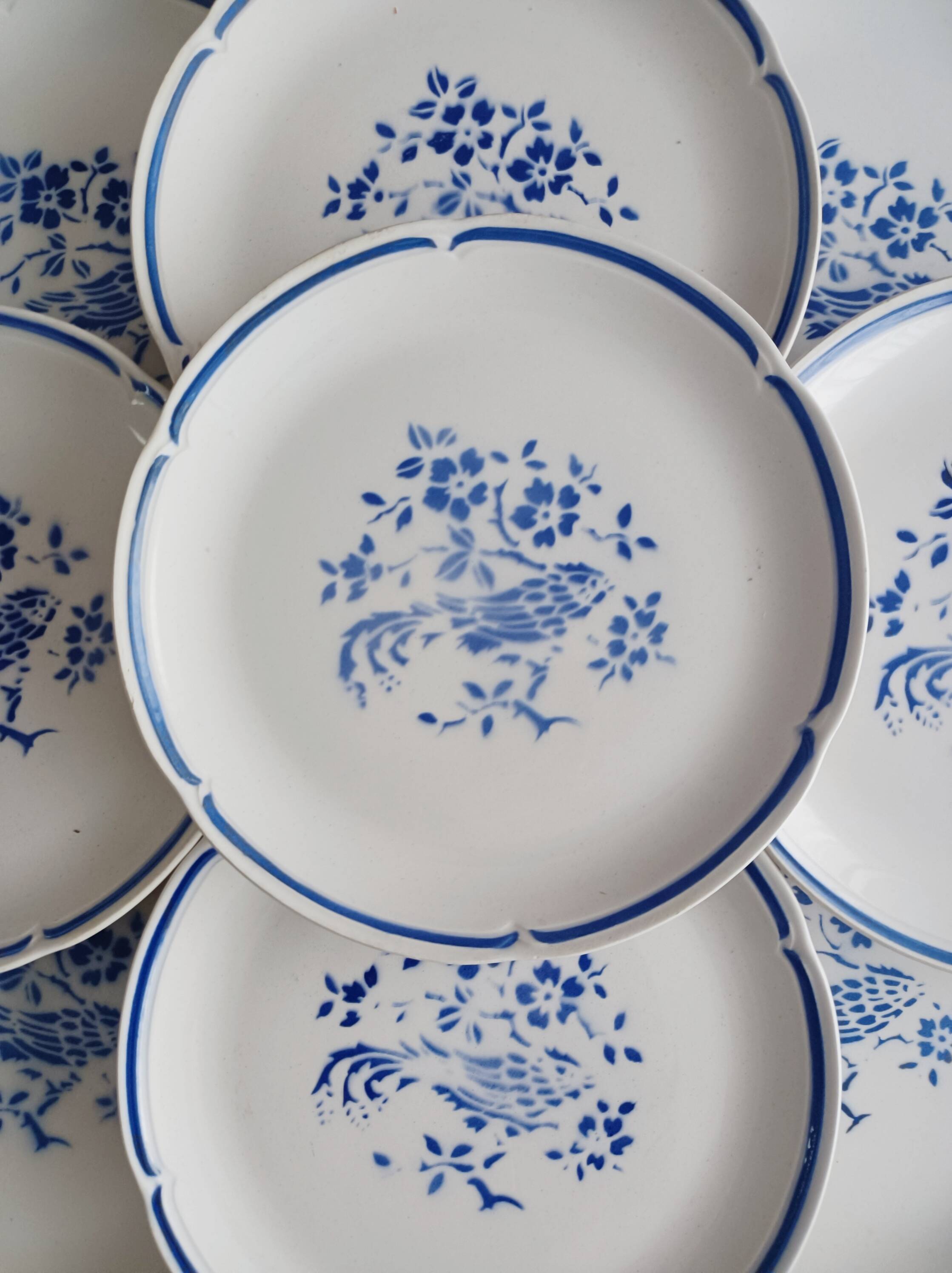 Set of 10 Moulin des Loups dinner plates, Alain