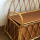 Vintage rattan storage bench for children, 1960s