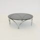 Table basse vintage Space Age en verre fumé et chrome