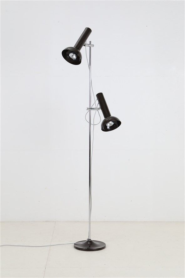 Big mid-century double-spot floor lamp / 1960s–1970s / space age / Danish modern design