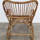 Pair of vintage rattan armchairs