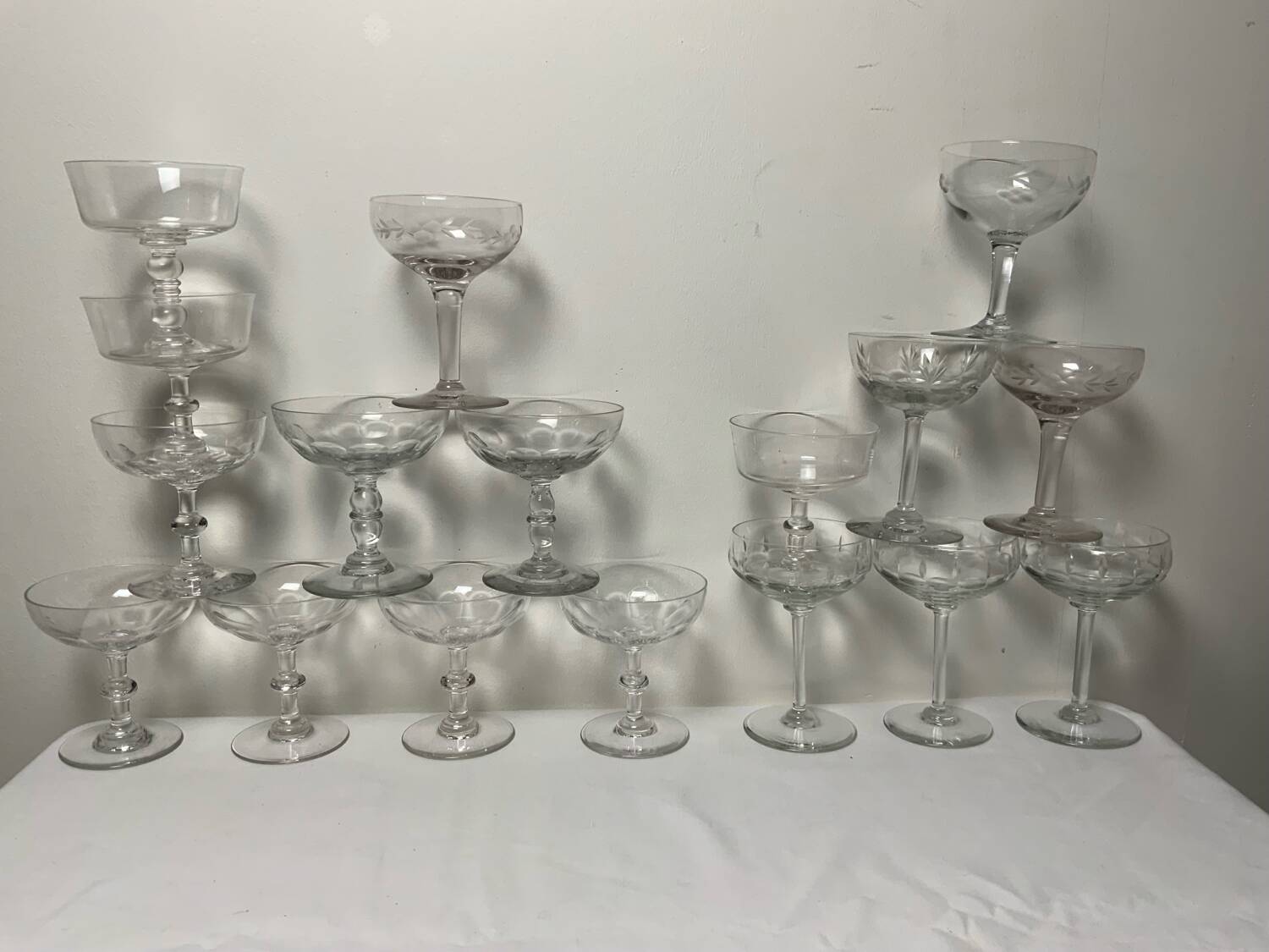 Antique champagne glasses